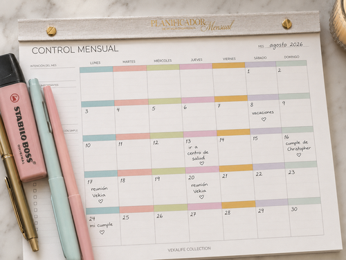 Kit Mi Vida Organizada (Agenda+Calendario)